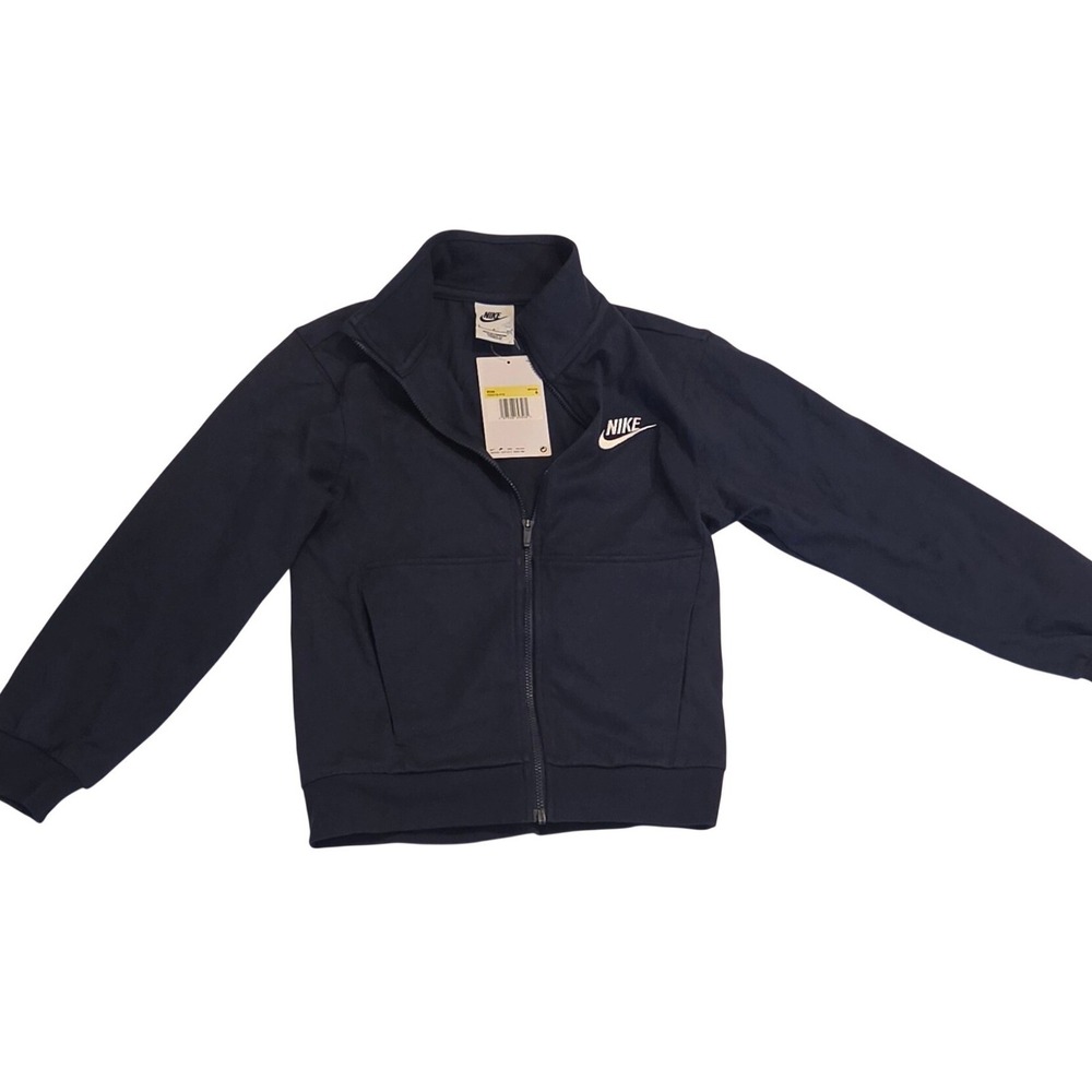 Nike Track Jacket Kids Size‎ S Navy Blue New Full Zip FZ5513-410